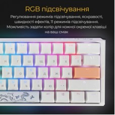 Клавіатура Ducky One 3 Mini Cherry MX Red RGB UA USB White (DKON2161ST-RUAPXPWWWSC1) - Фото