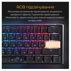Клавиатура Ducky One 3 Mini Cherry MX Speed Silver RGB UA USB Black (DKON2161ST-PUAPXCLAWSC1) - Фото