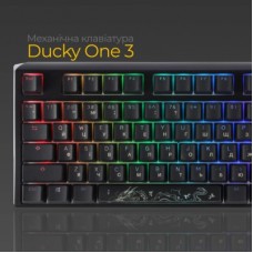 Клавиатура Ducky One 3 TKL Cherry MX Blue RGB UA USB Black (DKON2187ST-CUAPXCLAWSC1) - Фото