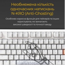 Клавіатура Ducky One 3 TKL Cherry MX Blue RGB UA USB White (DKON2187ST-CUAPXPWWWSC1) - Фото