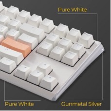 Клавіатура Ducky One 3 TKL Cherry MX Blue RGB UA USB White (DKON2187ST-CUAPXPWWWSC1) - Фото