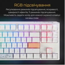 Клавиатура Ducky One 3 TKL Cherry MX Speed Silver RGB UA USB White (DKON2187ST-PUAPXPWWWSC1) - Фото