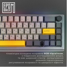 Клавіатура Epomaker EK68 65 Budgerigar V2 Switch Hot-Swap RGB Wireless/Bluetooth/USB UA Black (EK68-B-BV2) - Фото