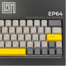 Клавіатура Epomaker EP64 60 Mulan Switch Hot-Swap RGB Wireless/Bluetooth/USB UA Black (EP64-B-M) - Фото
