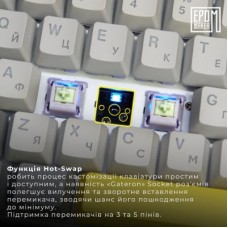 Клавіатура Epomaker EP84 Plus 75 Wisteria Linear Switch Hot-Swap RGB Wireless/Bluetooth/USB UA White - Фото