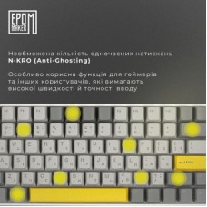Клавіатура Epomaker EP84 Plus 75 Wisteria Linear Switch Hot-Swap RGB Wireless/Bluetooth/USB UA White - Фото