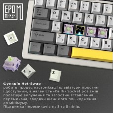 Клавиатура Epomaker Shadow-S TKL Mulan Switch Hot-Swap LCD Screen RGB Wireless/Bluetooth/USB UA White - Фото