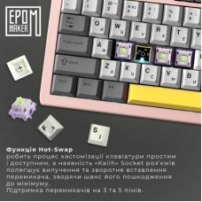Клавиатура Epomaker Shadow-S TKL Mulan Switch Hot-Swap LCD Screen RGB Wireless/Bluetooth/USB UA Pink - Фото