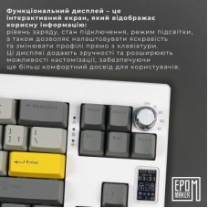 Клавиатура Epomaker Shadow-X 70 Mulan Switch Hot-Swap LCD Screen RGB Wireless/Bluetooth/USB UA White (SHX-W-M) - Фото