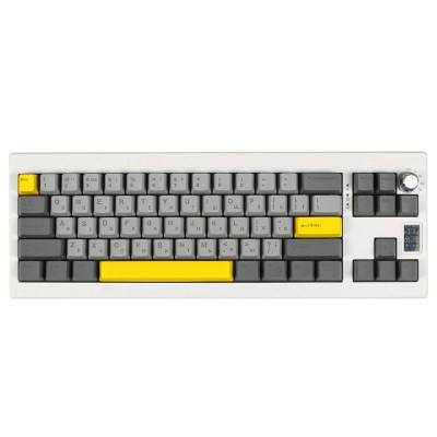 Клавиатура Epomaker Shadow-X 70 Wisteria Linear Switch Hot-Swap LCD Screen RGB Wireless/Bluetooth/USB UA White