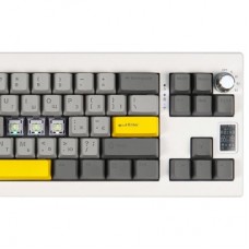 Клавиатура Epomaker Shadow-X 70 Wisteria Linear Switch Hot-Swap LCD Screen RGB Wireless/Bluetooth/USB UA White - Фото
