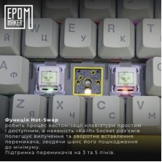 Клавиатура Epomaker Shadow-X 70 Wisteria Linear Switch Hot-Swap LCD Screen RGB Wireless/Bluetooth/USB UA White - Фото