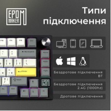Клавіатура Epomaker TH80 SE 75 Budgerigar V2 Switch Hot-Swap RGB Wireless/Bluetooth/USB UA Black - Фото