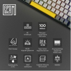 Клавіатура Epomaker TH80 SE 75 Budgerigar V2 Switch Hot-Swap RGB Wireless/Bluetooth/USB UA Black - Фото