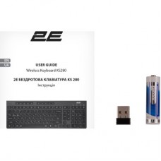Клавіатура 2E KS280 Wireless/Bluetooth Black-Gray (2E-KS280WBGR_UA) - Фото