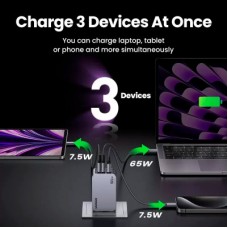 Зарядний пристрій Ugreen 3xUSB 100 W (2xUSB-C+USB-A) Gan Nexode Pro X757 (25874) - Фото