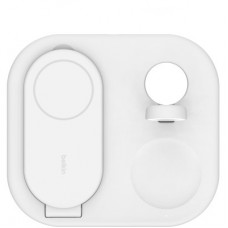 Зарядний пристрій Belkin 3in1 Magnetic Foldable iPhone/Watch/AirPods Qi2 15 W white (WIZ029VFWH) - Фото
