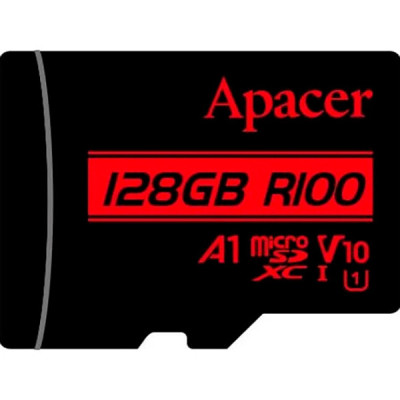 Картка пам'яті Apacer 128 GB microSD class 10 UHS-I V10 A1 (AP128GMCSX10UB-RA)