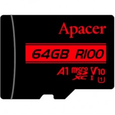 Картка пам'яті Apacer 64 GB microSD class 10 UHS-I V10 A1 (AP64GMCSX10UB-RA) - Фото