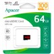 Картка пам'яті Apacer 64 GB microSD class 10 UHS-I V10 A1 (AP64GMCSX10UB-RA)