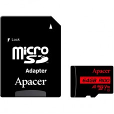 Картка пам'яті Apacer 64 GB microSD class 10 UHS-I V10 A1 (AP64GMCSX10UB-R) - Фото