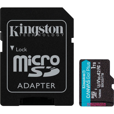 Картка пам'яті Kingston 1 TB microSD class 10 UHS-I U3 V30 A2 Canvas Go Plus (SDCG3/1TB)