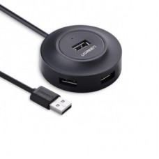 Концентратор Ugreen 4-port 1m USB 2.0 CR106 black (20277) - Фото