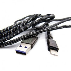 Дата кабель USB 3.0 AM to Lightning 1.0m 4A black Dengos (NTK-L-KPR-USB3-BLACK) - Фото
