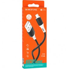 Дата кабель USB 2.0 AM to Micro 5P 1.0m BX79 2.4A Black BOROFONE (BX79MB) - Фото