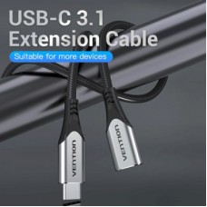 Дата кабель USB-C 3.1 M/F 1.0m 60 W (20 V/3 A) 4K60HZ Thunderbolt 3 Vention (TABHF) - Фото