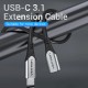Дата кабель USB-C 3.1 M/F 1.0m 60 W (20 V/3 A) 4K60HZ Thunderbolt 3 Vention (TABHF)