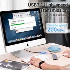 Дата кабель USB-C 3.1 M/F 1.0m 60 W (20 V/3 A) 4K60HZ Thunderbolt 3 Vention (TABHF) - Фото