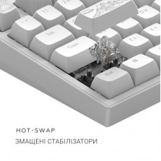 Клавіатура Dark Project ALU81 Terra Nostra PBT RGB Mech G3MS Moonstone White (DPKB_NOSTRA_81_ANSI_WHITE_UA) - Фото