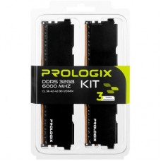 Модуль пам'яті для комп'ютера DDR5 32 GB (2x16GB) 6000 MHz Black Prologix (PRO32GB6000B5K) - Фото