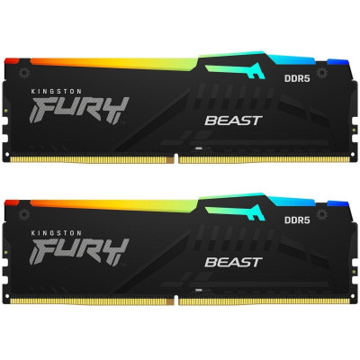 Модуль памяти для компьютера DDR5 32GB (2x16GB) 6000 MHz Beast RGB Kingston Fury (ex.HyperX)