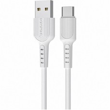 Дата кабель USB 2.0 AM to USB-C 1.0m 2 A PVC BX16 white BOROFONE (6957531099468) - Фото