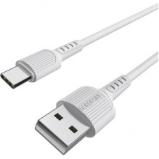 Дата кабель USB 2.0 AM to USB-C 1.0m 2 A PVC BX16 white BOROFONE (6957531099468) - Фото