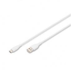 Дата кабель USB 2.0 AM to Type-C 2.0m 60W white Digitus (AK-300340-020-W)