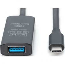 Дата кабель USB-С Male to USB-A Female 5.0m USB3.2 Gen1 Active 5G Digitus (DA-73110) - Фото