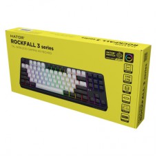 Клавіатура Hator Rockfall 3 Mecha TKL QMK/VIA Orange Wireless Black (HTK850UA) - Фото