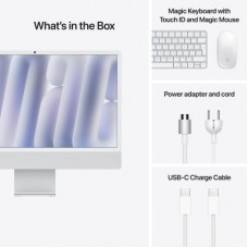 Компьютер Apple 24" iMac Retina 4.5K / Apple M4 (10-c/CPU, 10-c/GPU), 16, 512, Silver, Model A3137 (MWUV3UA/A) - Фото