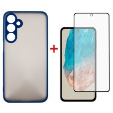 Чохол для мобільного телефона Dengos Samsung Galaxy M35 5G Matte + glass Blue (DG-KM-108) - Фото