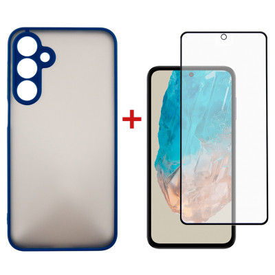 Чохол для мобільного телефона Dengos Samsung Galaxy M35 5G Matte + glass Blue (DG-KM-108)