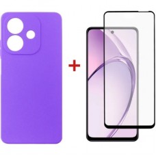 Чохол для мобільного телефона Dengos Oppo A3 Carbon + glass (Purple) (DG-KM-113) - Фото