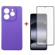 Чохол для мобільного телефона Dengos Kit Xiaomi Redmi Note 14 case Carbon + glass (Purple) (DG-KM-129)