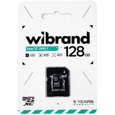 Картка пам'яті Wibrand 128 GB microSD class 10 (WICDHU1/128GB-A) - Фото