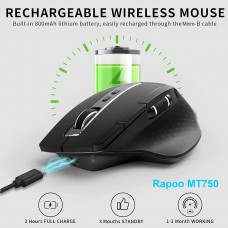 Бездротова мишка Rapoo MT750L Multi-mode Wireless Mouse з акумулятором - Фото