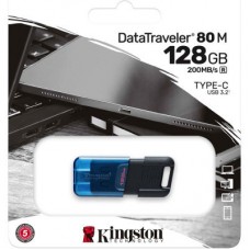 USB флеш накопитель Kingston DataTraveler 80 M Blue/Black (DT80M/128GB) - Фото