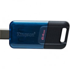 USB флеш накопитель Kingston 64GB DataTraveler 80 M USB-C 3.2 Blue/Black (DT80M/64GB) - Фото