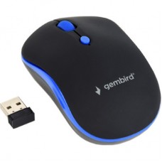 Мишка GEMBIRD MUSW-4B-03-B Black+Blue (MUSW-4B-03-B) - Фото